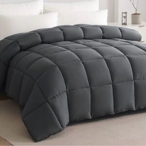 Plush Solid Gray Down Alternative Comforter - Cozy Home Bedding